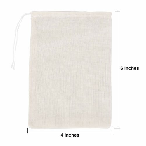 Organic thin cotton muslin drawstring gift bags wholesale