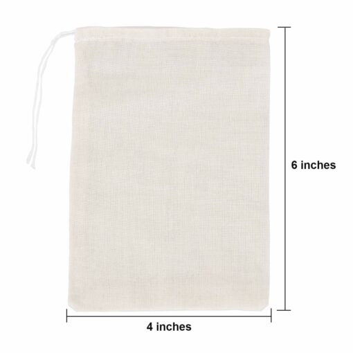 Organic thin cotton muslin drawstring gift bags wholesale