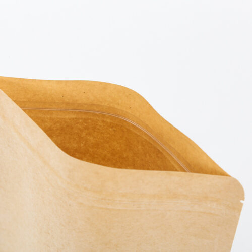 Brown Kraft Stand-Up Barrier Pouches with Window