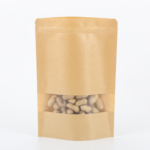 Brown Kraft Stand-Up Barrier Pouches with Window