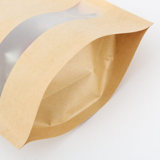 Brown Kraft Stand-Up Barrier Pouches with Window